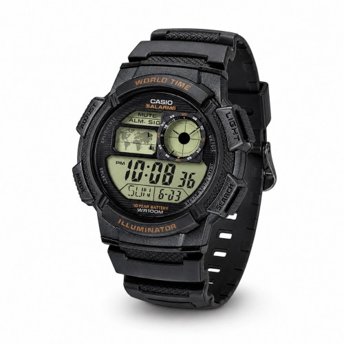 Купити Чоловічий годинник Casio AE-1000W-1A — Спортивна модель з водозахистом 10 ATM та електронним циферблатом