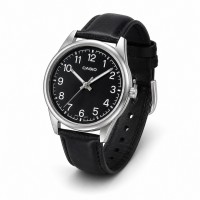 Чоловічий годинник Casio MTP-V005L-1B4 класичний з чорним шкіряним ремінцем та мінеральним склом
