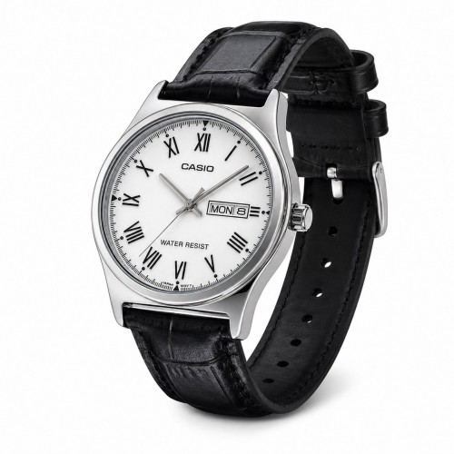 Купити Чоловічий годинник Casio MTP-V006L-7B — Класична модель з календарем та шкіряним ремінцем