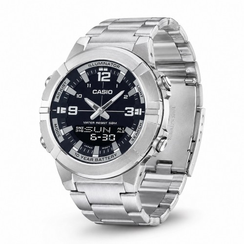 Купити Чоловічий годинник Casio AMW-870D-1A у сталевому корпусі з комбінованим циферблатом