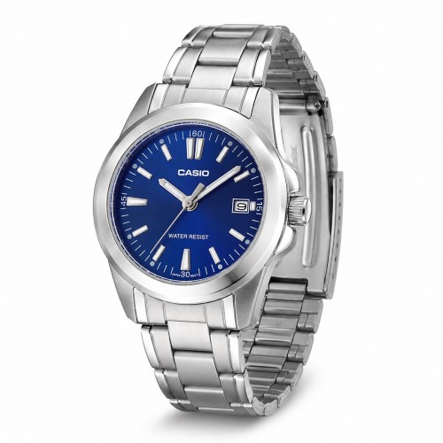 Купити Жіночий годинник Casio LTP-1215A-2A2 у класичному стилі з синім циферблатом та мінеральним склом