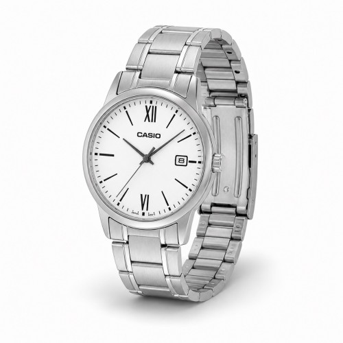 Купити Чоловічий годинник Casio MTP-V002D-7B3 — Класична модель з металевим браслетом та індикацією дати