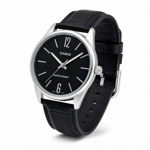 Купити Чоловічий годинник Casio MTP-V005L-1B — Класична модель з мінеральним склом та шкіряним ремінцем