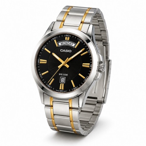 Купити Чоловічий годинник Casio MTP-1381G-1A — Класична модель з нержавіючої сталі, 5 ATM