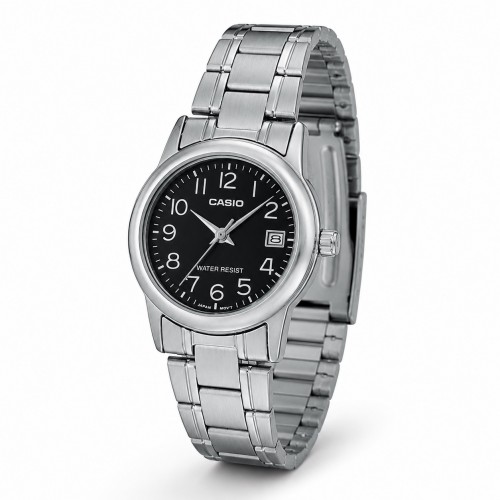 Купити Жіночий годинник Casio LTP-V002D-1B класичний сталевий браслет з датою