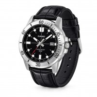 Чоловічий годинник Casio MTP-VD01L-1E з мінеральним склом та шкіряним ремінцем