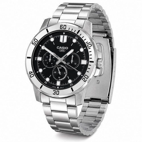 Купити Чоловічий годинник Casio MTP-VD300D-1E — Класична модель у сталевому корпусі з мінеральним склом