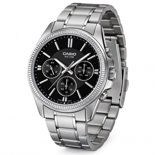 Купити Чоловічий годинник Casio MTP-1375D-1A у класичному стилі з нержавіючої сталі