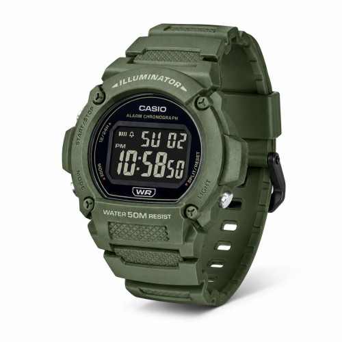 Купити Чоловічий годинник Casio W-219HC-3B — спортивна модель з електронним циферблатом та захистом 5 ATM