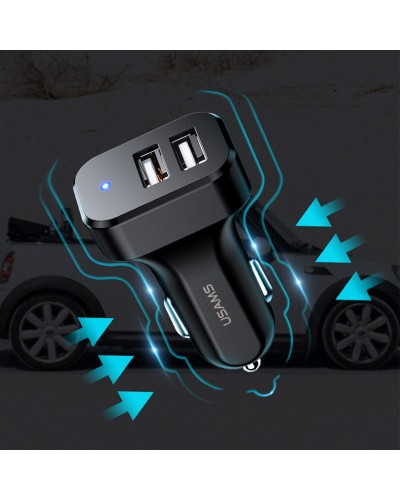 Купити АЗП Usams US-CC087 C13 2.1A (2USB-A)