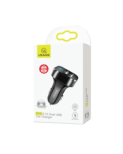 Купити АЗП Usams US-CC087 C13 2.1A (2USB-A)