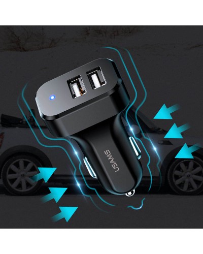Купити АЗП Usams C13 2.1A (2USB-A) + кабель USB to Lightning