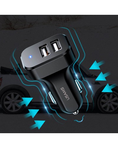 Купити АЗП Usams C13 2.1A (2USB-A) + кабель USB to Type-C