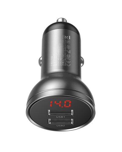 Купити АЗП Baseus Digital Display 4.8A 24W (2USB-A) (CCBX)