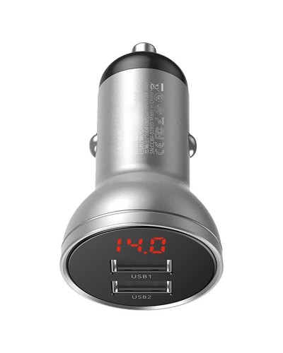 Купити АЗП Baseus Digital Display 4.8A 24W (2USB-A) (CCBX)