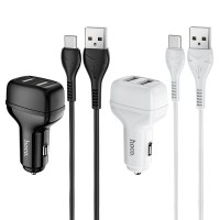 АЗП Hoco Z36 Leader 2.4A (2USB-A) + кабель USB to Type-C
