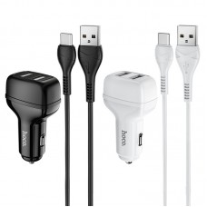 АЗП Hoco Z36 Leader 2.4A (2USB-A) + кабель USB to Type-C