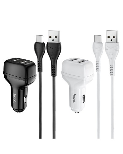 Купити АЗП Hoco Z36 Leader 2.4A (2USB-A) + кабель USB to Type-C