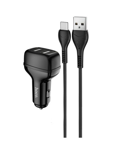 Купити АЗП Hoco Z36 Leader 2.4A (2USB-A) + кабель USB to Type-C