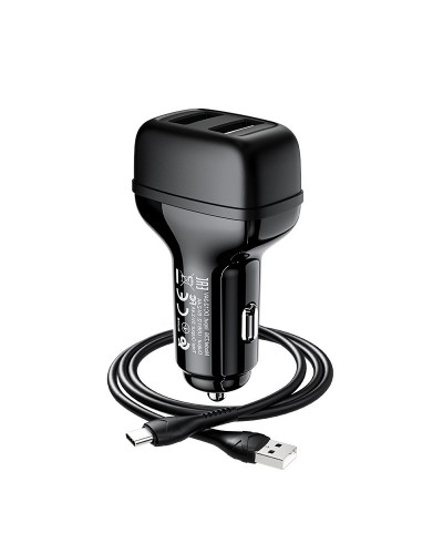 Купити АЗП Hoco Z36 Leader 2.4A (2USB-A) + кабель USB to Type-C