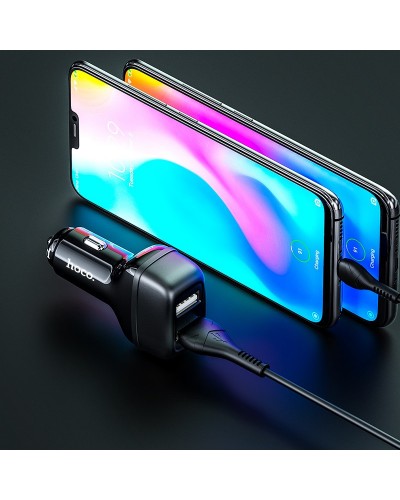 Купити АЗП Hoco Z36 Leader 2.4A (2USB-A) + кабель USB to Type-C