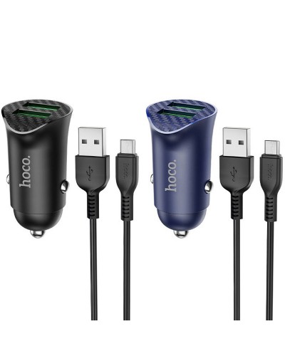 Купити АЗП Hoco Z39 Farsighted QC3.0 18W (2USB-A) + кабель USB to MicroUSB