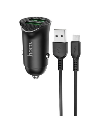 Купити АЗП Hoco Z39 Farsighted QC3.0 18W (2USB-A) + кабель USB to MicroUSB