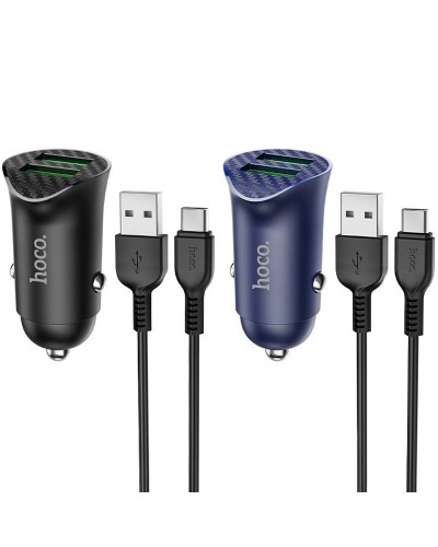 Купить АЗУ Hoco Z39 Farsighted QC3.0 18W (2USB-A) + кабель USB to Type-C