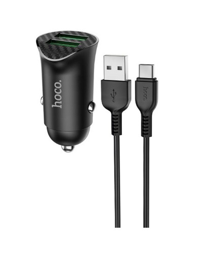 Купити АЗП Hoco Z39 Farsighted QC3.0 18W (2USB-A) + кабель USB to Type-C