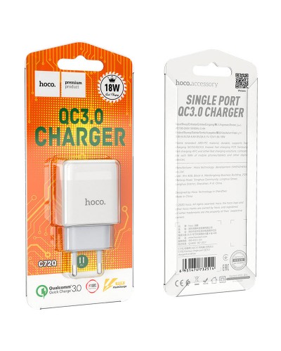 Купити МЗП Hoco C72Q Glorious QC3.0 18W (1USB-A)
