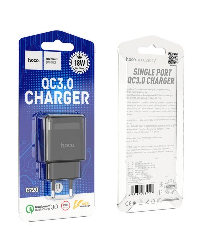 Купити МЗП Hoco C72Q Glorious QC3.0 18W (1USB-A)