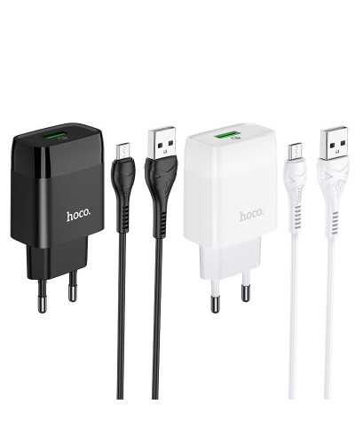 Купити МЗП Hoco C72Q Glorious QC3.0 18W (1USB-A) + кабель USB to MicroUSB