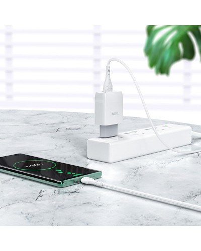 Купити МЗП Hoco C72Q Glorious QC3.0 18W (1USB-A) + кабель USB to Type-C