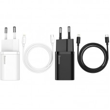 МЗП Baseus Super Si Quick Charger 20W (1USB-C) + кабель Type-C to Lightning (TZCCSUP-B)