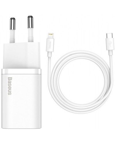 Купити МЗП Baseus Super Si Quick Charger 20W (1USB-C) + кабель Type-C to Lightning (TZCCSUP-B)