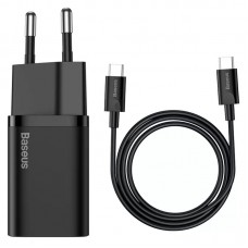 МЗП Baseus Super Si Quick Charger 25W (1USB-C) + кабель Type-C to Type-C (TZCCSUP-L)