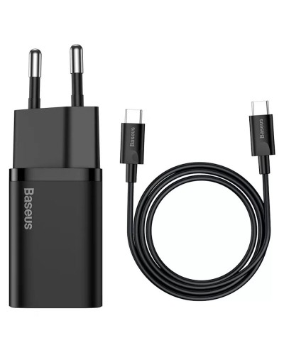 Купити МЗП Baseus Super Si Quick Charger 25W (1USB-C) + кабель Type-C to Type-C (TZCCSUP-L)