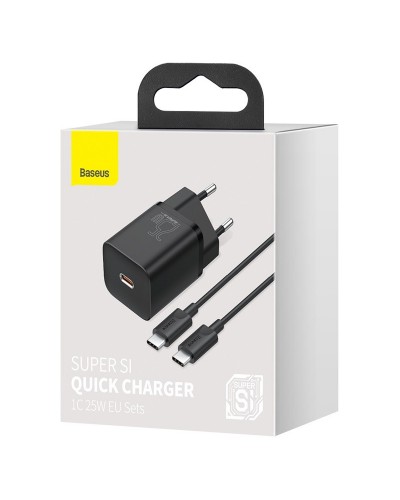 Купити МЗП Baseus Super Si Quick Charger 25W (1USB-C) + кабель Type-C to Type-C (TZCCSUP-L)
