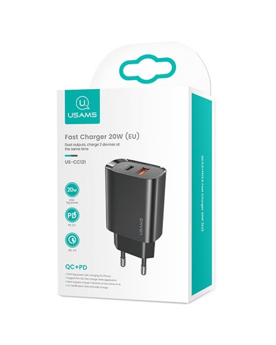 Купити МЗП Usams US-CC121 T35 QC3.0 + PD3.0 20W (1USB-A/1C)