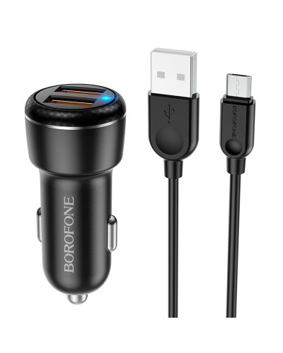 Купити АЗП Borofone BZ17 Core QC3.0 3A (2USB-A) + кабель USB to MicroUSB
