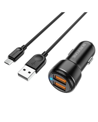 Купити АЗП Borofone BZ17 Core QC3.0 3A (2USB-A) + кабель USB to MicroUSB