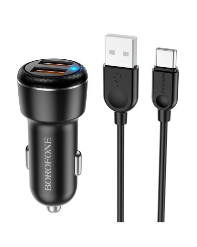 Купити АЗП Borofone BZ17 Core QC3.0 3A (2USB-A) + кабель USB to Type-C