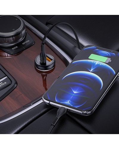 Купити АЗП Hoco NZ5 Smooth road PD30W+QC3.0 (1USB-A/1C) + кабель Type-C to Lightning