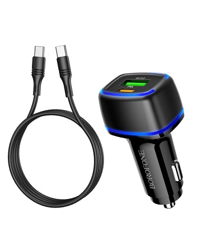 Купити АЗП Borofone BZ14A Mercury PD20W+QC3.0 3A (1USB-A/1C) + кабель Type-C to Type-C