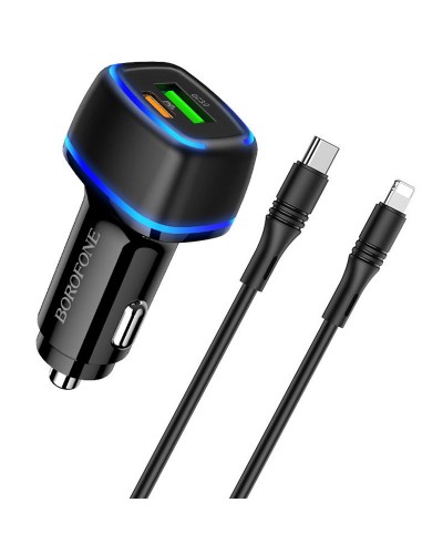 Купити АЗП Borofone BZ14A Mercury PD20W+QC3.0 3A (1USB-A/1C) + кабель Type-C to Lightning