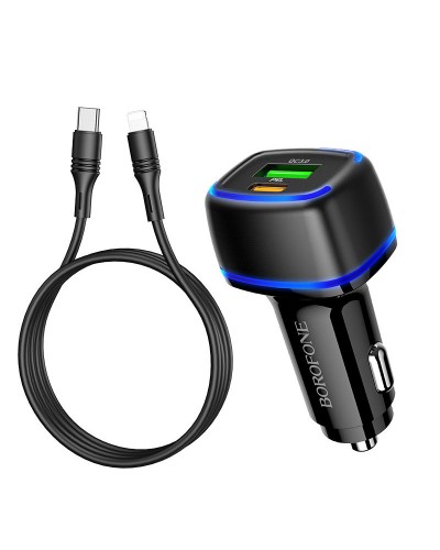 Купити АЗП Borofone BZ14A Mercury PD20W+QC3.0 3A (1USB-A/1C) + кабель Type-C to Lightning