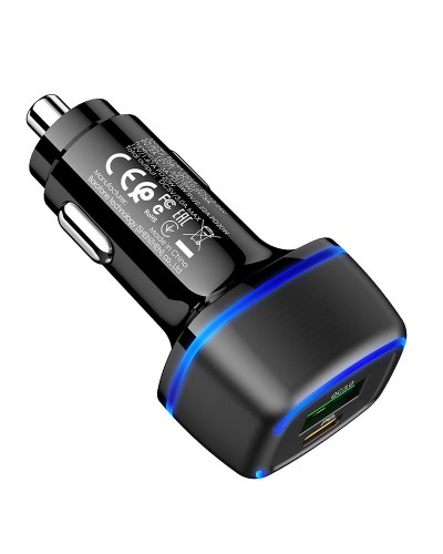 Купити АЗП Borofone BZ14A Mercury PD20W+QC3.0 3A (1USB-A/1C) + кабель Type-C to Lightning