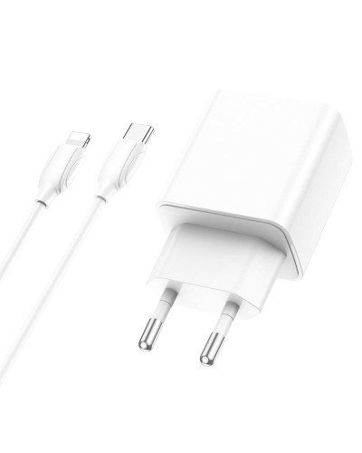 Купити МЗП Borofone BA67A PD20W+QC3.0 (1USB-A/1C) + кабель Type-C to Lightning