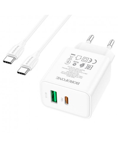 Купити МЗП Borofone BA67A PD20W+QC3.0 (1USB-A/1C) + кабель Type-C to Type-C