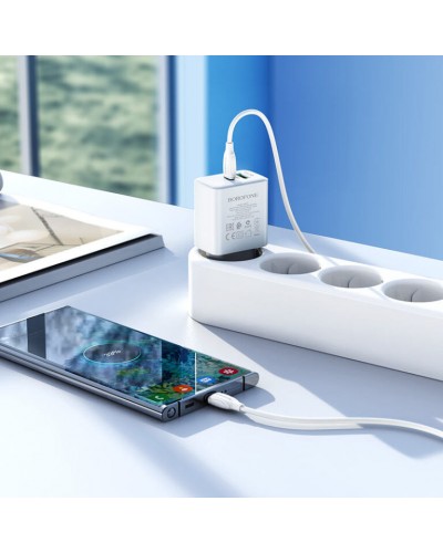 Купити МЗП Borofone BA67A PD20W+QC3.0 (1USB-A/1C) + кабель Type-C to Type-C